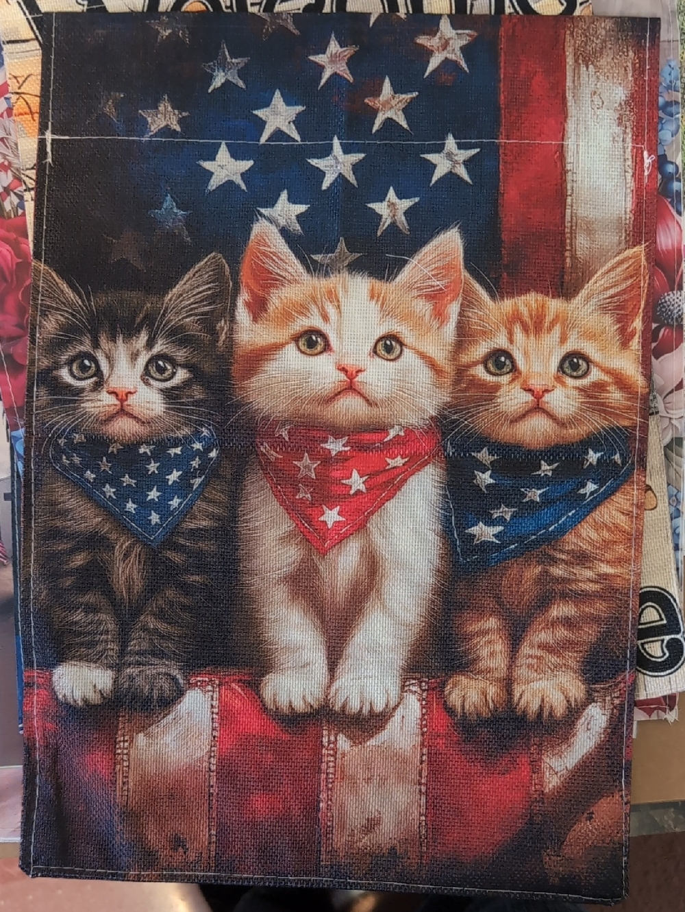 Garden flag 3 kittens